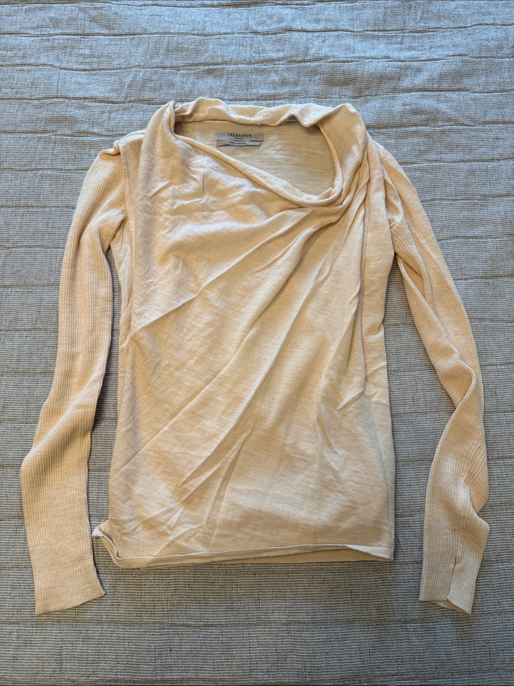 All Saints Merino Wool Cream Sweater